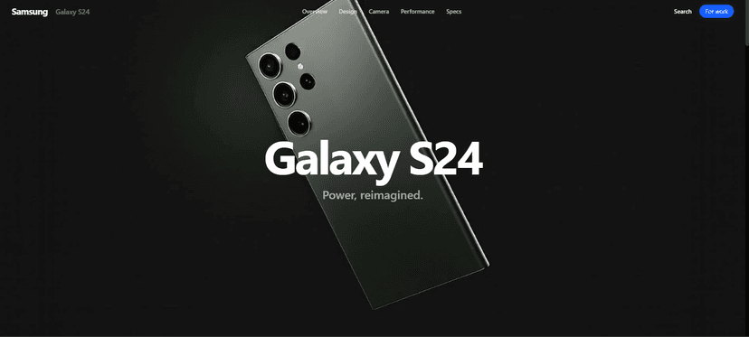 Samsung Galaxy S24 - Cinematic Scrollytelling website codebase