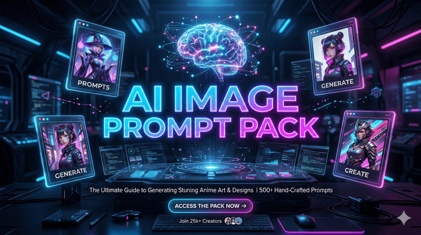 Ultimate AI Image Generation Prompt Pack – 1000+ High-Converting Prompts for Midjourney, DALL·E & Stable Diffusion & Gemini